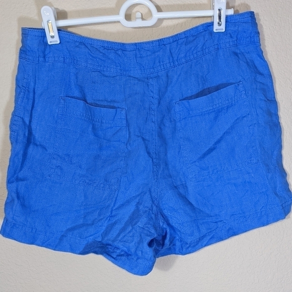 Linen Drawstring Comfy Casual Summer Shorts by Antibes Blanc - Picture 2 of 6